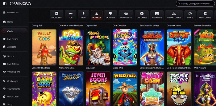 Casinova Live Casino and Sportsbook 