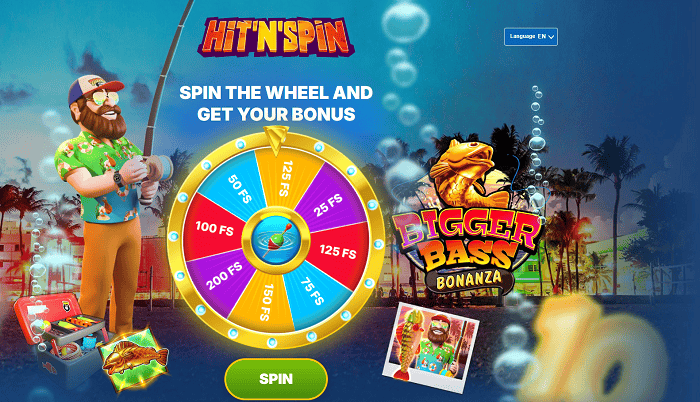 Get free spins on Big Bass Bonanza! 