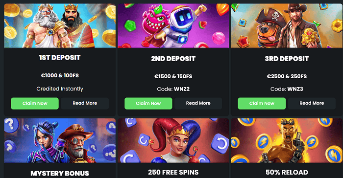Winningz Latest Casino Bonuses 